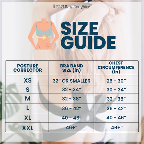 Berlin & Daughter Posture Corrector - Fully Adjustable Breathable Clavicle Chest Back Support Brace for Men & Women