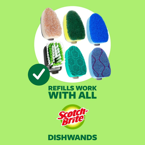 Scotch-Brite Heavy Duty Advanced Soap Control Dishwand Kit, Includes 1 Wand & 5 Refill Pads, Control Soap with a Button
