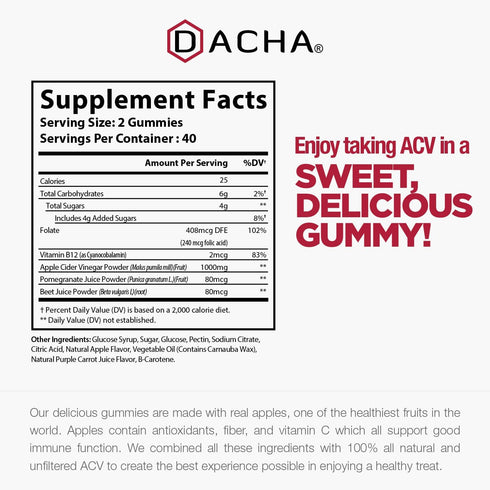 Gummies 80 Count, 1000mg Immune, B9 B12 Premium Apple Cider Vinegar Raw, Organic, Unfiltered ACV from the Mother, Not