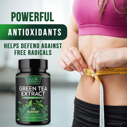 Green Tea Extract Pills, 98% Standardized EGCG 1300mg for Heart & Antioxidant Health, 120 Capsules