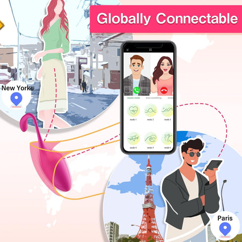 Pink Fun App Controlled Wearable Vibrator for Couples, Bluetooth Remote Control Butterfly Vibrator with G-Spot