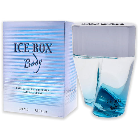New Brand Perfumes Ice Box Body EDT Spray for Men, 3.3 oz