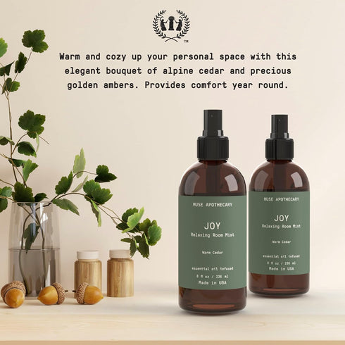 Muse Apothecary Room Ritual - Christmas Room Spray | Aromatic Relaxing Mist | Infused with Essential Oils - 8 oz, Warm