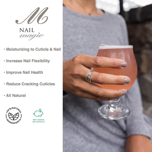 Nail Magic Hand & Cuticle Oil, Vanilla Almond Natural Cuticle Oil for Stronger Nails, 0.5 Fluid Ounce