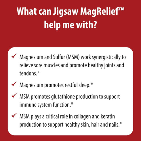 Jigsaw Health MagRelief Ultra Pure Magnesium Lotion with Zechstein Magnesium Chloride and OptiMSM, Fragrance Free