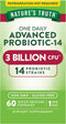 Probiotics for Men and Women - 60 Capsules, 3 Billion CFU, 14 Strains, Non-GMO & Gluten Free by Nature's Truth