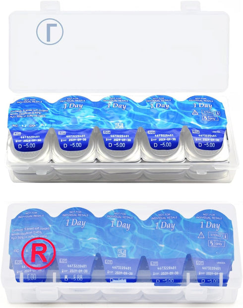 LYKKEKOI 2 Pack 20 40 Contact Lens Organizer Case,Each Hold PCS, Total Hold PCS, Portable Storage Case for Disposable