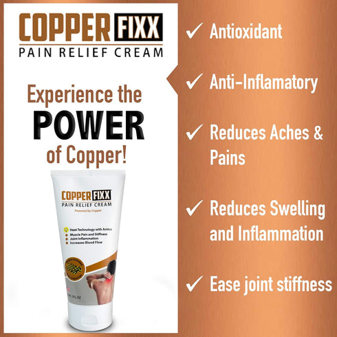 Pain Relief Cream, 5 Fl Oz Tube with Copper Heat Technology - Arnica for Muscle, Joint Inflammation, Fast Acting