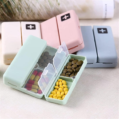 HIIGH 1pc 7 Storage Box, Weekly Pill Box Days Folding Travel Medicine Holder Pill Storage Box Tablet Dispenser
