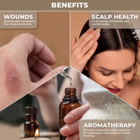100% Pure & Organic Camphor Oil for Aromatherapy Diffuser & Humidifier, Essential Oil for Irritation and Pain Relief.
