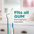 GUM Proxabrush Go-Betweens Refills - Moderate, Compatible with GUM Permanent Handle, Reusable Interdental Brushes, 8ct