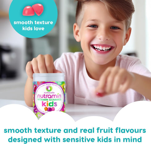 Nutracelle NUTRAMIN Sugar-Free Vegan Gummy Multivitamins for Kids, 90 Count Bottle