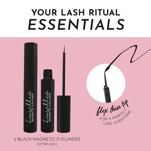 Luxillia Black Magnetic Eyeliner for Magnetic Eyelashes, Waterproof Smudge Proof Liquid Liner (Pack of 2)