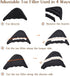 Shoe Inserts Foam Filler, 4 Pairs Adjustable Toe Inserts for Loose Shoes, Black and Beige