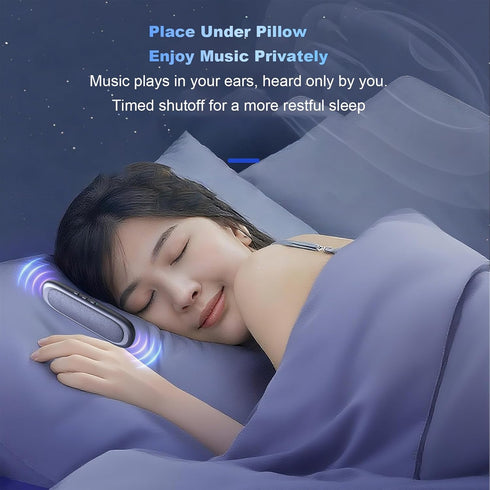 Pillow Speaker, Sleep Sound Machine with Bone Conduction, White Noise and Auto Shutoff, Ideal for Sleep Travel Home