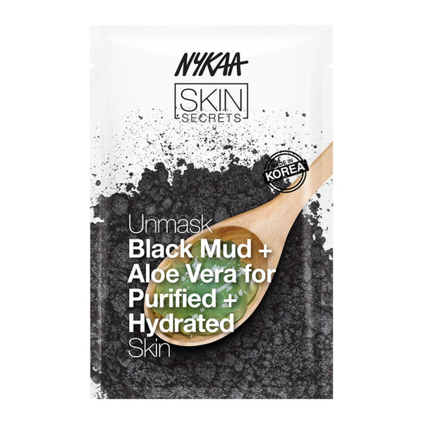 Nykaa Naturals Skin Secrets Bubble Sheet Mask: Hydrating Exfoliating Face Mask for All Skin Types - Black Mud and Aloe