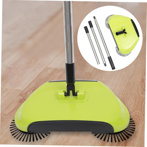 3 in 1 Push Sweeper Carpet Broom - Manual Push Floor Sweeper and Dustpan for Household Cleaning