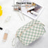 Narwey Large Mint Green Checkerboard Makeup Bag, Wide-open Travel Cosmetic Organizer