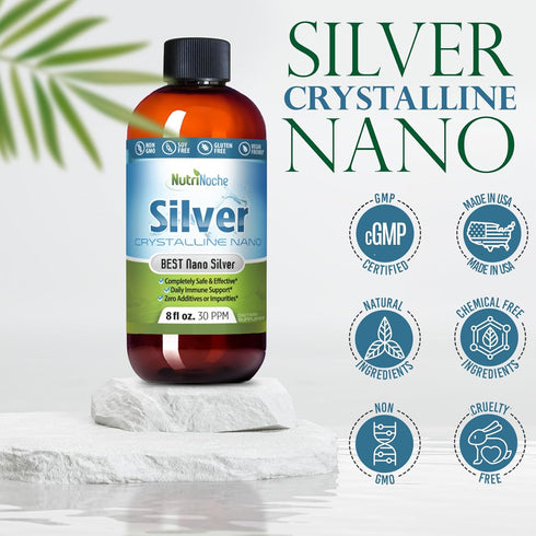 Nutrinoche Ultra Pure Colloidal Silver Spray, 2 Ounces for Daily Immune Support, Organic 99.99% Nano Particles