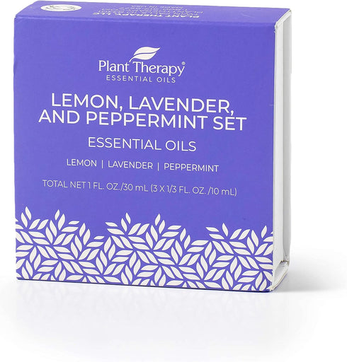 Plant Therapy Lemon, Lavender, and Peppermint Essential Oil Set, 10 mL