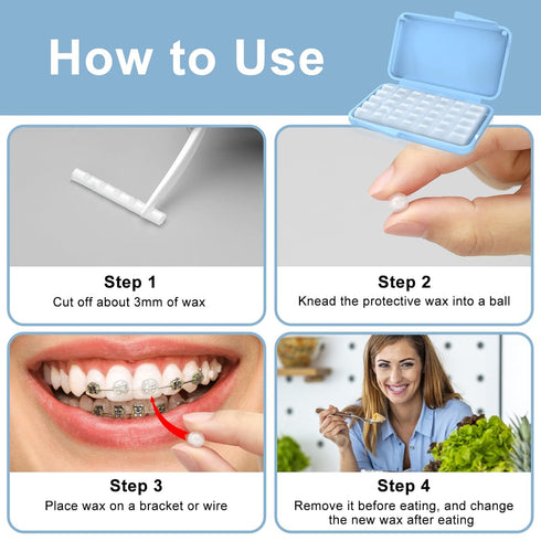 BVN Braces Wax Dental Wax: 20 Boxes of Orthodontic Wax Strips, Relief Wax for Braces Wearers, Oral Wax for Teeth