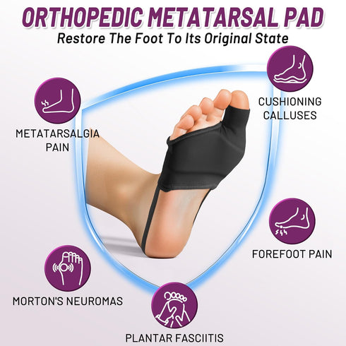 LEOWEER Grip,4 Orthopedic Metatarsal Pad,Breathable Ball of Foot Cushion with Anti-Slip Heel Sizes,Extra Thick Gel Pads