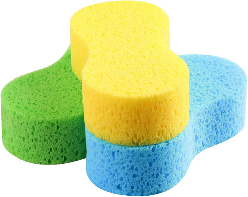 Large Car Wash Sponge Kit, 2.4in Thick Foam Scrubber, Easy Grip Sponges for Kitchen, Bathroom, Household Cleaning, 3pcs