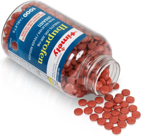 Timely Ibuprofen 200mg 1000 Tablets – Pain Relief Tablets and Fever Reducer for Headache, Menstrual Pain, Body Aches