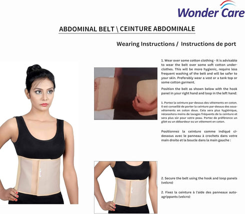 Wonder Care Abdominal Binder Lower Waist Support Belt for Women – Slim Elastic Maternity Tummy Trimmer Post Natal