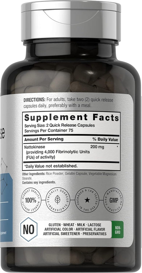 Horbaeach Nattokinase Supplement 4000 FU | 150 Capsules | Non-GMO, Gluten Free