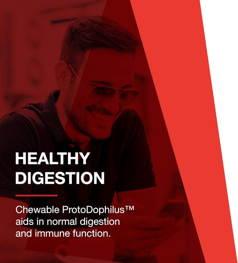 Protocol Chewable Protodophilus, 10 Billion CFU Probiotic for Adults & Kids, Vegan & Halal, 60 Chewables