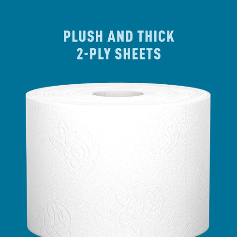 Amazon Brand - Presto! 2-Ply Ultra-Soft Toilet Paper, 6 Family Mega Rolls = 30 Regular Rolls, Unscented, White, 1878