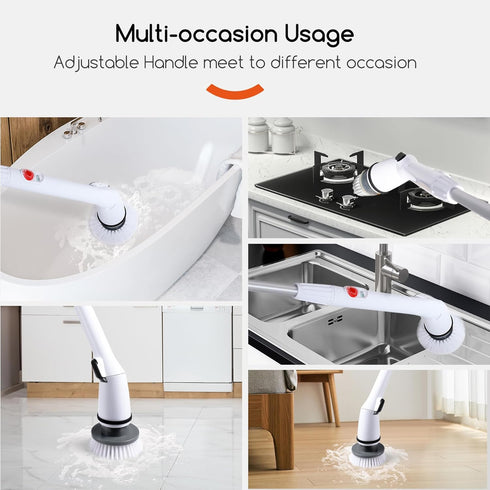 Scrubber,380RPM 3 REECOO Cordless Electric Spin High Speed Rotation,Fast Charging-Long Lasting,Power Scrubber
