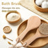Dry Bath Body Brush with Short Handle, Natural Bristles for Exfoliation and Blood Circulation