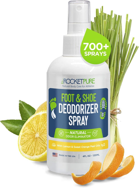 Natural Foot & Shoe Deodorizer Spray - Foot Spray for Smelly Feet, Shoe Spray for Odors, Made with Essential Oils