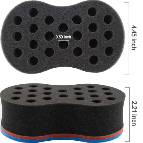 Twist Hair Sponge Brush - Curl Sponge Big Holes for Women and Men Dread Foam Afro Curling Loc Brush (3 Pcs)
