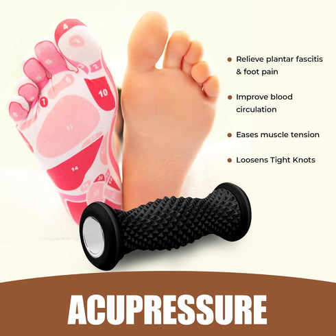 VORNNEX Foot Massager Roller - Portable Arch & Plantar Fasciitis Relief Tool - Deep Tissue Muscle Massage Roller