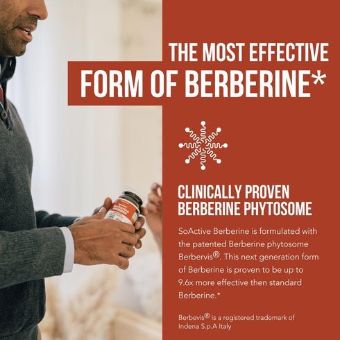 SoActive Berberine 550mg, Clinically Proven Most Effective Berberine Phytosome for Metabolism (60 Servings)
