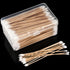 Norme 6 Inch Cotton Swabs in Storage Box, 500 Pcs Long Pointed and Round Tip Cleaning Swabs with Wooden Handle
