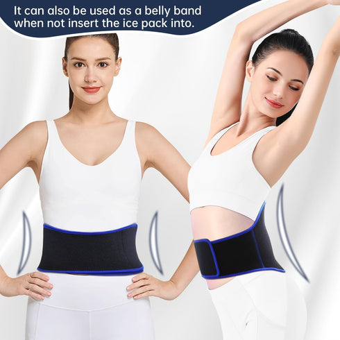 Extra Large Ice Pack for Back Pain Relief - 2 Pack Reusable Gel Hot Cold Pack for Lumbar, Sciatica, Herniated Disc