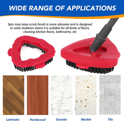 Spin Mop Scrub Brush Head for O Ceda EasyWring 1-Tank System ¦ Hard Bristle Brush Attachment for Bathroom, Kitchen, Tile