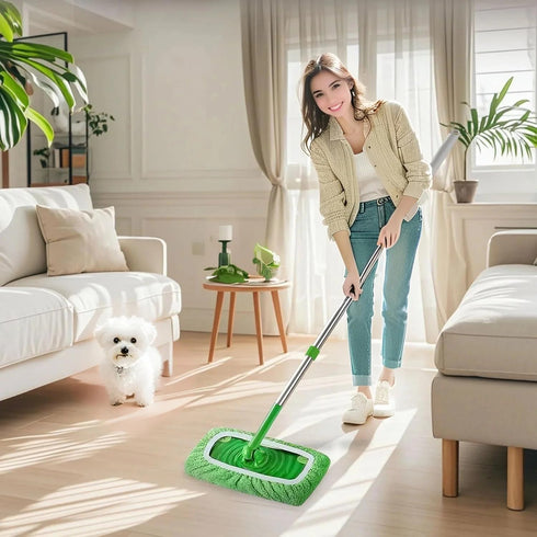 Tihzheoy 12-Pack Reusable Coral Fleece Mop Pads Washable Wet Mopping Cloths and Dry Sweeping Cloths for Swiffer Sweeper