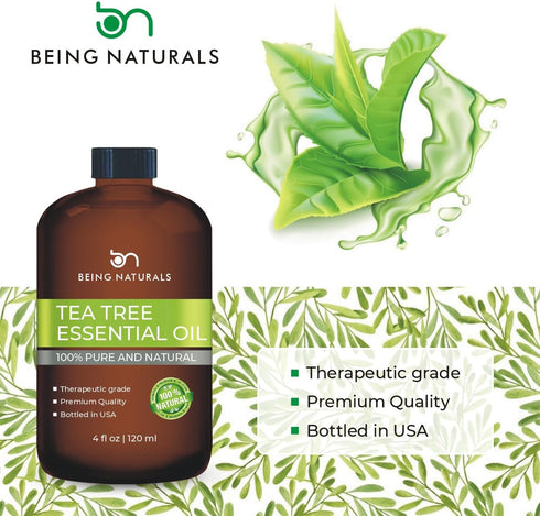 Tea Tree Essential Oil - 4 FL OZ - 100% Pure & Natural Premium Oil with Glass Dropper (Tea Tree)