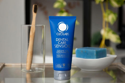 OZOLABS Ozonated 3.4 oz Olive Oil Toothpaste Fluoride-Free, Gentle Whitening with Baking Soda & Xylitol, Organic