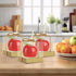 LANIAKEA 75PCS 4x4x4 Inches Candy Apple Boxes with Hole Clear Caramel Apples Boxes Clear PET Gift Boxes for Wedding