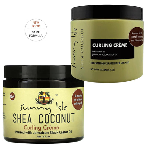 Sunny Isle Shea Coconut Curling Creme, 16OZ (Pack of 1), Infused with Jamaican Black Castor Oil