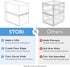 STORi Audrey Stackable Clear Bin Plastic Organizer Drawers | 2 Piece Set | Organize Cosmetics and Beauty Supplies on