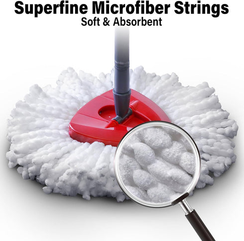 O Cedar Mop Replacement Heads, Easy Wring Spin Mop Heads, 6 Pack, Machine Washable, Easy to Clean and Replace