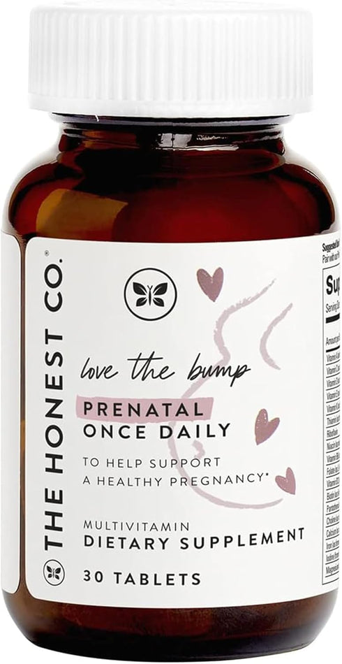 The Honest Company Love the Bump Prenatal Once Daily Supplement, 30 Count Tablets - NSF-Certified, Non-GMO