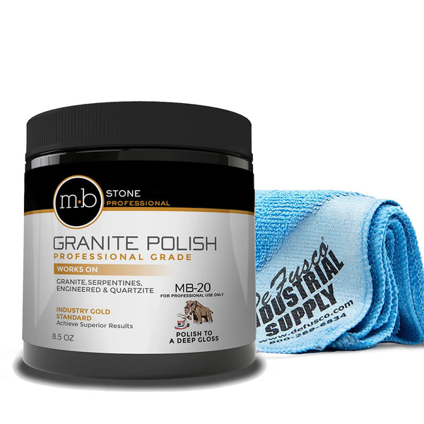 MB-20 Granite Polishing Cream with Microfiber Cloth - Spot Polish Etches and